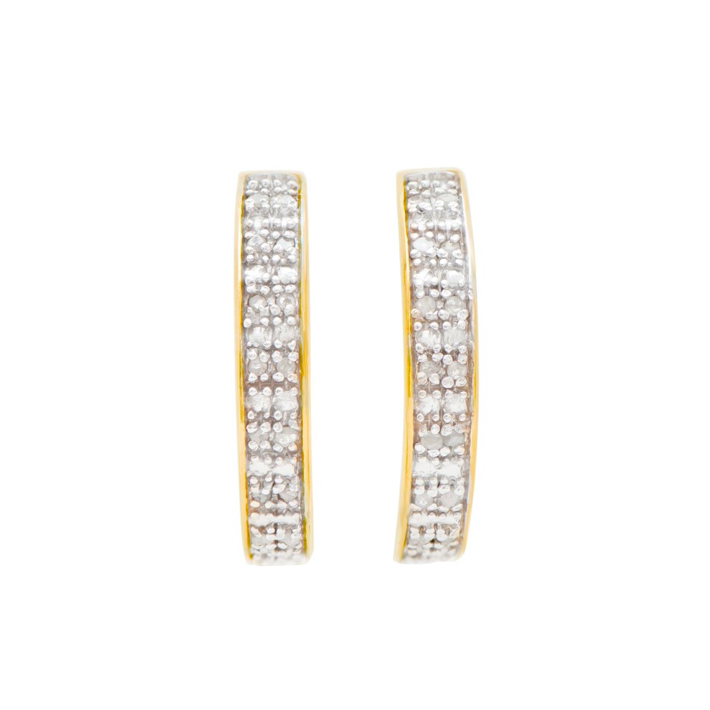 18k Yellow Gold 025 Ctw Diamond Designer Earrings